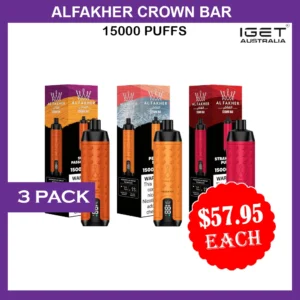 alfakher crown bar – 15000 puffs – 3 pack