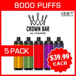 alfakher crown bar – 8000 puffs – 5 pack