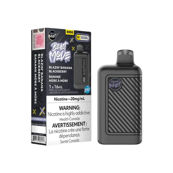 flavour beast beast mode 8000 blazin' banana blackberry iced
