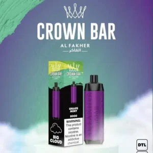 alfakher crown bar grape mint – 8000 puffs