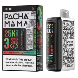 clear disposable vape (25000 puffs) by pachamama 25k