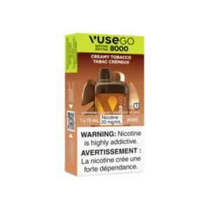 vuse go edition 8k disposable vape creamy tobacco, 8000 puffs, 15ml