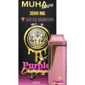 purple champagne muha meds thc a delta 9 melted diamonds disposable 3.5g