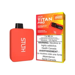 stlth titan pro disposable strawnana ice, 15000 puffs