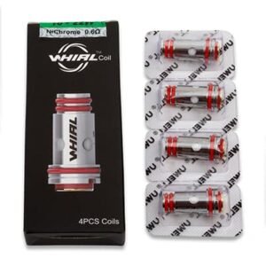 uwell whirl replacement coils (0.6ohm & 1.8ohm) for whirl 20, whirl 22 starter kit (4 pack)