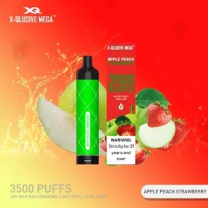 x qlusive mega apple peach strawberry – 3500 puffs