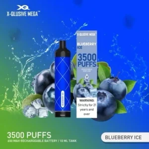 x qlusive mega blueberry ice – 3500 puffs