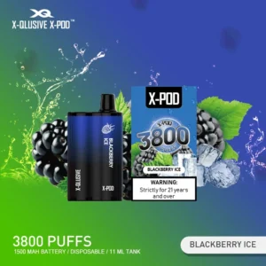 x qlusive x pod blackberry ice – 3800 puffs