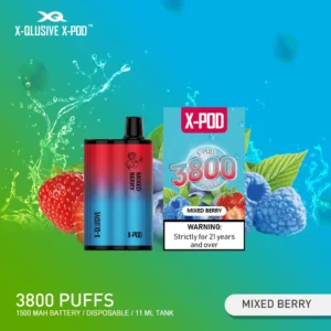 x qlusive x pod mixed berry – 3800 puffs