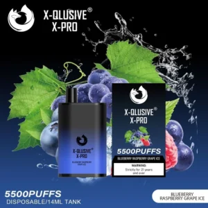 x qlusive x pro blueberry raspberry grape – 5500 puffs