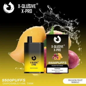 x qlusive x pro passion fruit mango – 5500 puffs