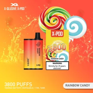 x qlusive x pod rainbow candy – 3800 puffs